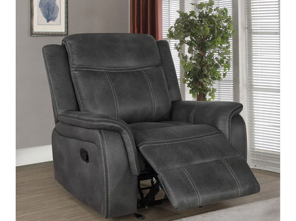 Franklin - Upholstered Padded Arm Glider Recliner - Charcoal