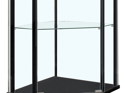 Lysander - 4 Shelf Curio Cabinet With Triangular Silhouette - Black