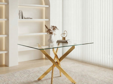 Rectangular Dining Table For Home Kitchen - Gold