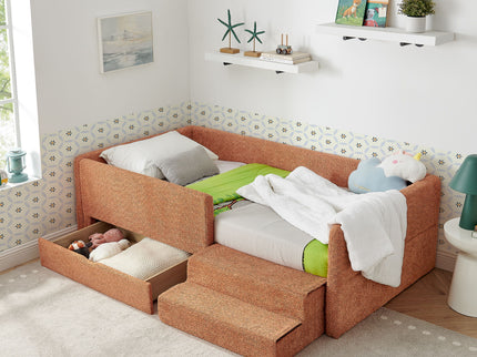 Safe Kids Bed With Guardrails And Storage