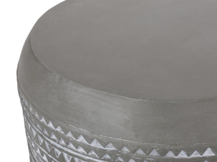 Outdoor Side Table With Cylindrical Shape - White