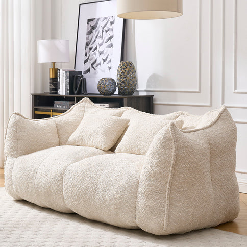 Comfortable Dual Beanbag Chair With High Resilience Foam Core For 2 People