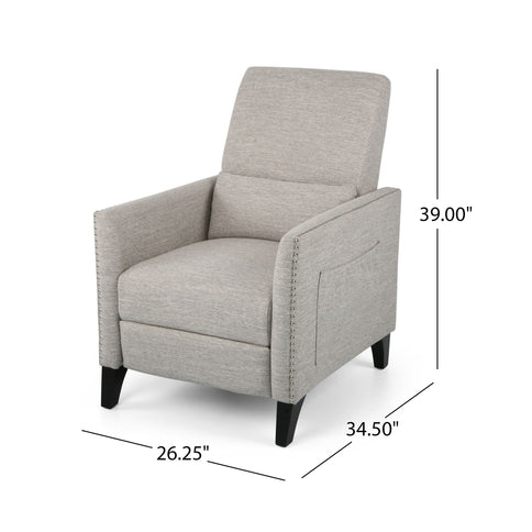 Kiersten - Contemporary Fabric Pushback Recliner