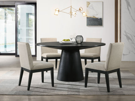 Jasper - Wide Contemporary Round Dining Table Set