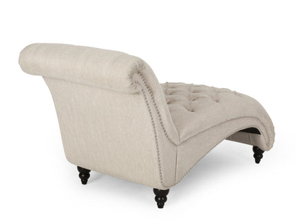 Chaise Lounge With Button Tufted Diamon Stitch
