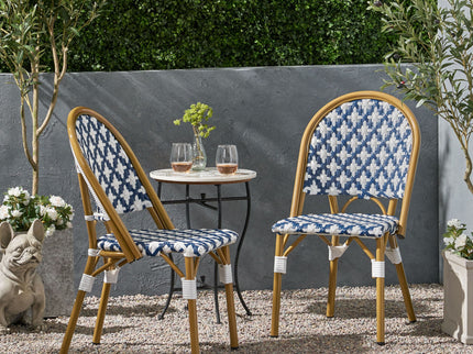 Chic French Bistro Chair With Durable Rattan And Aluminum Frame