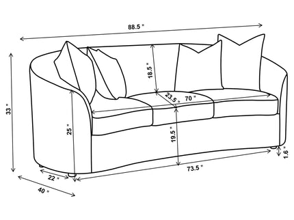 Rory - 2 Piece Sloped Arms Living Room Set - Ivory White