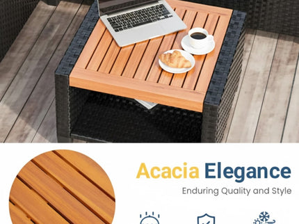L-Shaped Patio Set With Cushions And Storage Table