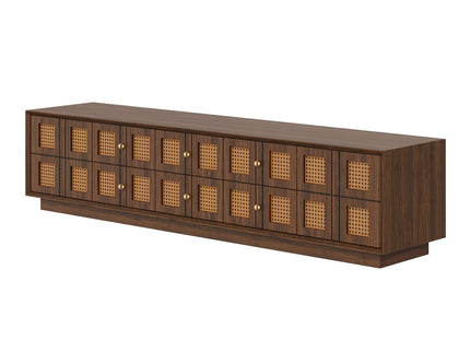 Media Console TV Stand With 6 Drawers & 2 Cabinets - Walnut