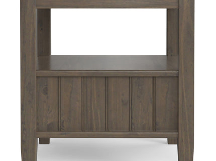 Lev - End Table With Bottom Drawer - Smoky Brown