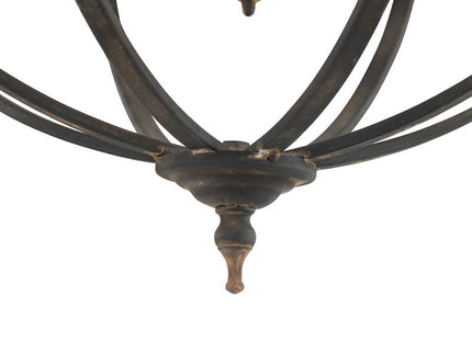 4 Light Metal Chandelier, Hanging Light Fixture With Adjustable Chain For Kitchen, Bulb Not Included - Black