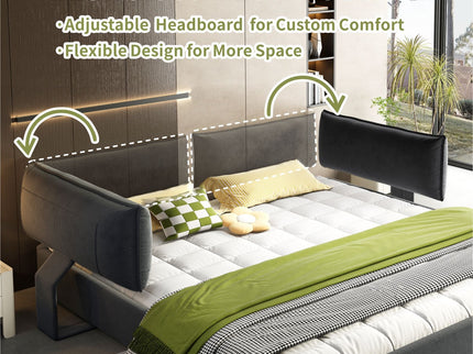 Cloud Bed Frame With Oversized Padded Movable Headboard