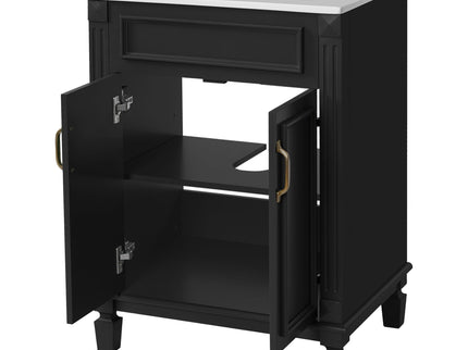 Bathroom Vanity With Top Sink, Cabinet With 2 Soft Closing Doors