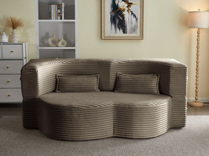 Floor Convertible Sleeper Sofa Bed With 2 Pillows