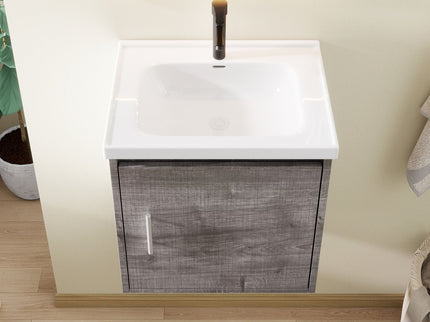 Floating Bathroom Vanity Combo, Wall Mounted Cabinet With Sink & Soft Close Doors For Small Bathrooms