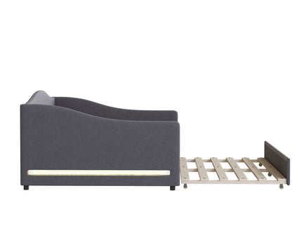 Upholstered Daybed With Light And Trundle