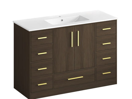 Bathroom Vanity With Abundant Storage 2 Soft Close Doors And 9 Drawers