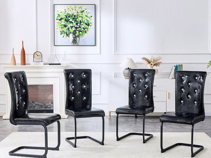 Alligator Skin Upholstered Dining Chairs