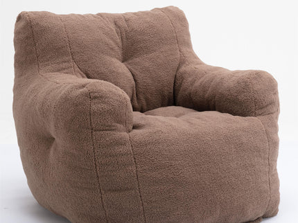 Soft Teddy Fabric Tufted Foam Bean Bag Chair With Teddy Fabric