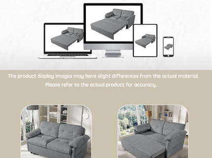 Convertible Pull Out Sofa Bed Queen Size, 3 In 1 With Side Storage