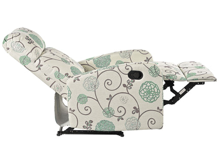 Modern Manual Recliner, Home Theater Chair With Adjustable Backrest For Living Room - Beige / Blue