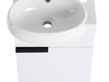 Wall Mounted Bathroom Vanity With Sink And Storage Rack, Soft Close Doors