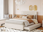 Beige / Full / 2 Drawers, Trundle