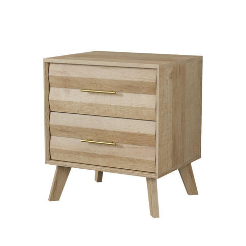 Medieval Double Drawer Bedside Table