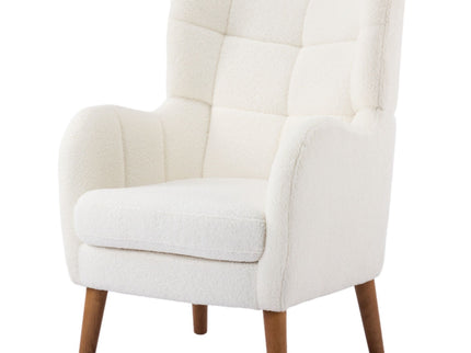 Accent Chair With Birch Wood Legs - White