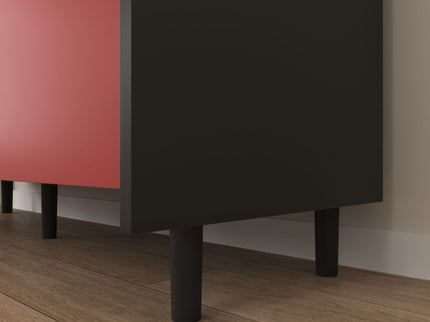 Modern Sideboard Buffet Cabinet With Doors And Unique Panel Styling