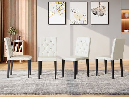 Dining Chairs With Ergonomic Buckle Backrest For Family Dining Rooms