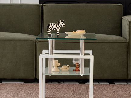 Tempered Glass Table With Storage