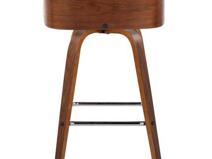 Maya - Mid Century Modern Fixed Height Counter Stool & Swivel With Square Footrest (Set of 2)