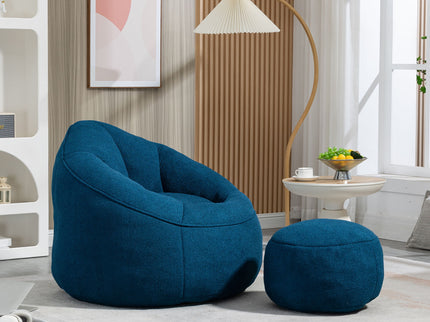 Bedding Bean Bag Sofa Chair High Pressure Foam With Footrest