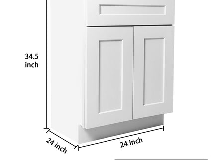 Shaker Base Cabinet With Soft-Close Drawer & Double Doors, Adjustable Shelf