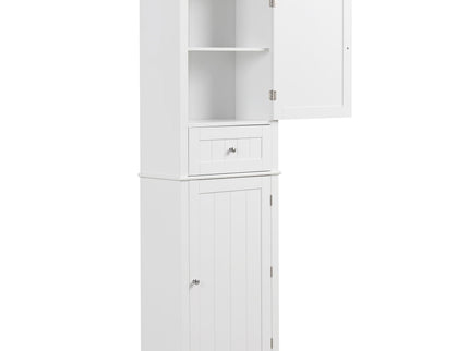Tall Freestanding Bathroom Storage Cabinet With Drawer And Adjustable Shelf