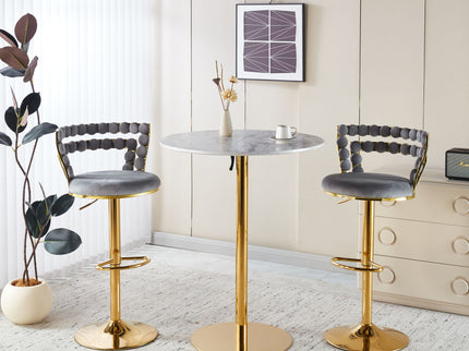 Modern Bar Chair With Iron Tube Legs, Soft Cushions And Comfortable Backrest (Set of 2)