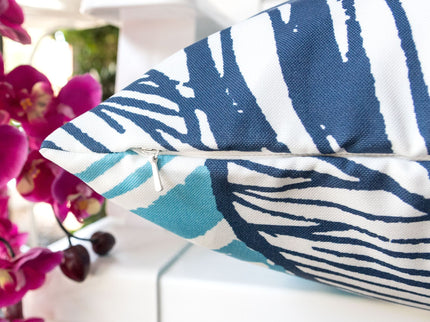 Leaf Vein Outdoor & Indoor Pillow - Indigo