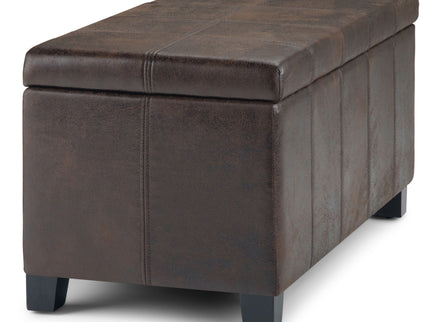 Dover - Storage Ottoman Bench - Distressed Brown