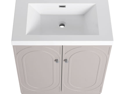 Contemporary Freestanding Bathroom Vanity With Resin Sink & Soft-Close Cabinet Doors