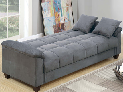 Adjustable Sofa With Hidden Storage And USB Port, Plush Cube Pattern Couch With Pillows - Gray