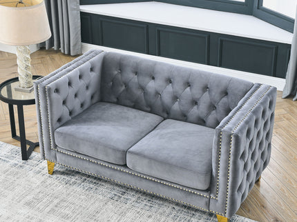 Upholstered Couch Sofa With Button Tufting For Living Room