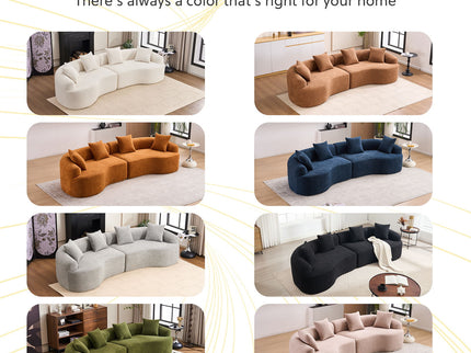 4 Seater Sofa With Fabric, 30D, 60 Hardness Full Sponge, 4 Pillow For Living Room, Home Furniture Sleeper Sectional Sofa For Apartment