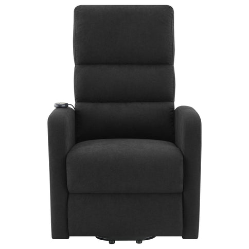 Royston - Upholstered Power Lift Recliner With Remote Comfort - Black