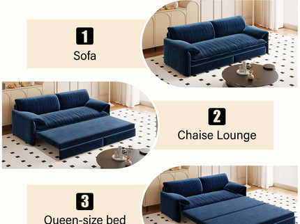 Queen Pull Out Sofa Bed With Side Storage