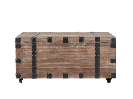 Trunk Table And Side Table With Large Storage Dress Up Your Liviing Room (Set of 3) - Antique Gray
