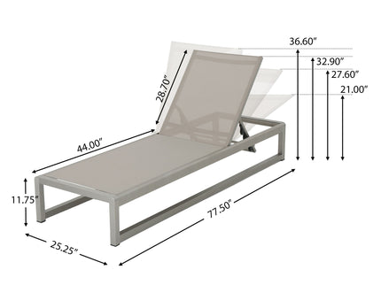 Chaise Lounge With 5 Reclining Positions, Outdoor Patio Lounge Chairs