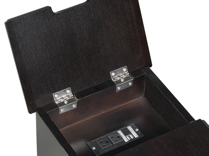 Vintage Flip Top Side Table With USB Ports