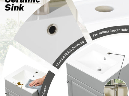 Bathroom Vanity With Sink, Cabinet With Adjustable Shelf