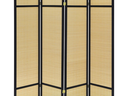 Sensei - 4 Panel Bamboo Room Divider Folding Screen - Natural
